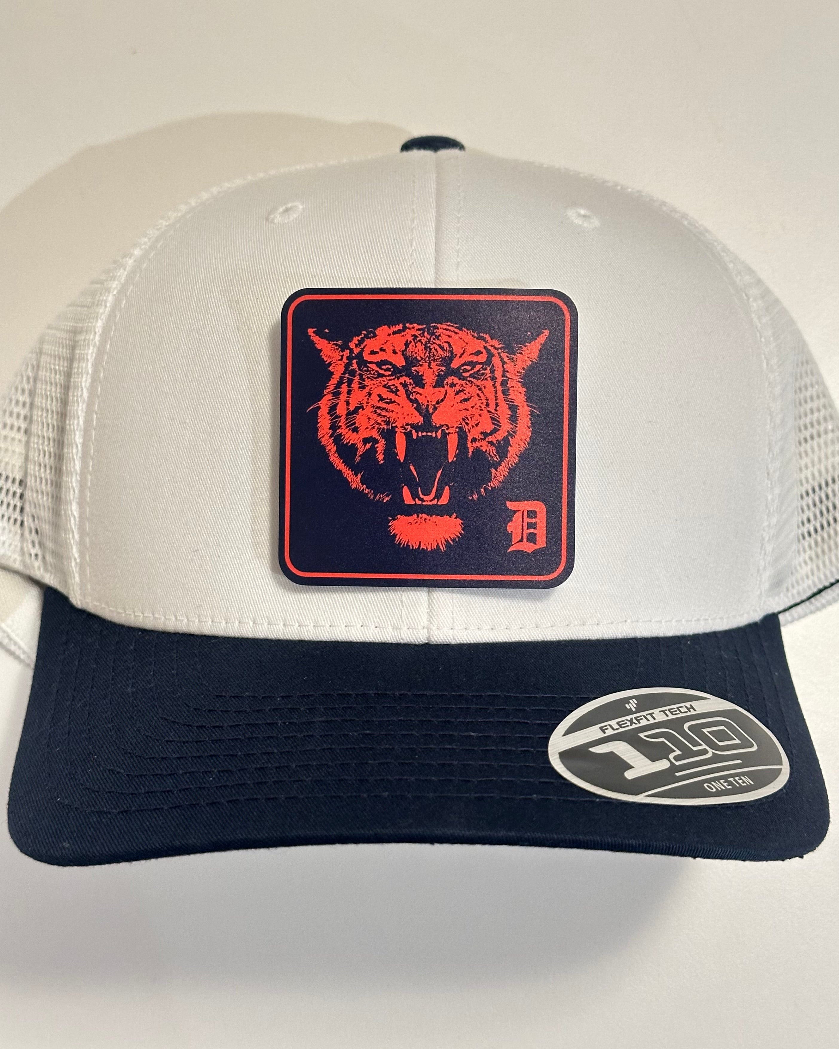 Orange Tiger - Flexfit White & Navy Hat