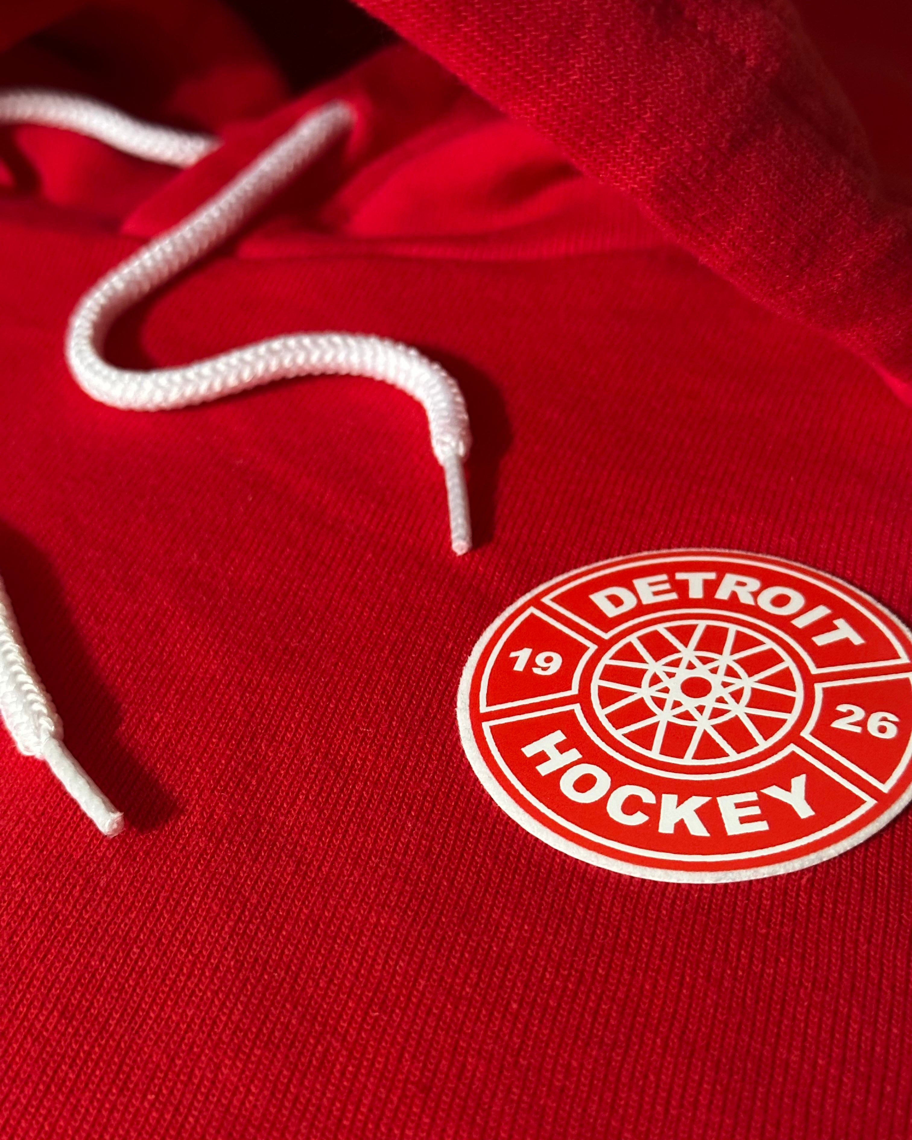 Detroit Hockey Wheel Red Hoodie